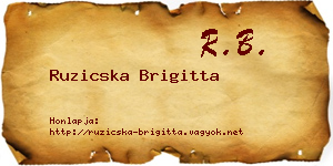 Ruzicska Brigitta névjegykártya